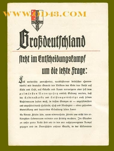 PAMPHLET OF THE NAZI REICH COLONIAL LEAGUE