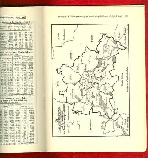 1937 STATISTICAL YEARBOOK REICHSHAUPTSTADT BERLIN
