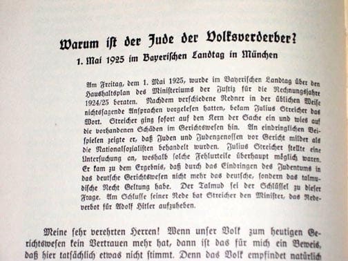 1938 JULIUS STREICHER STÜRMER BOOK