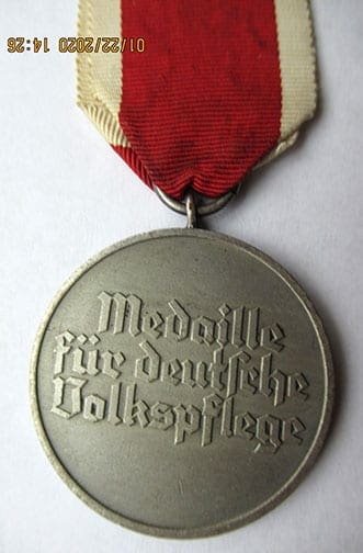 THIRD REICH MEDAL OF THE GERMAN PEOPLE CARE