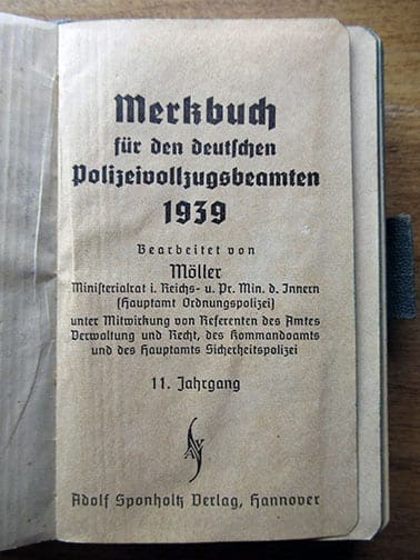1939 Polizei Merkbuch 0421 Sta 3