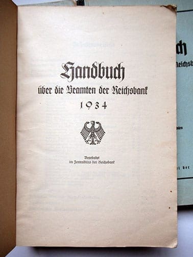 3x Reichsbank Handbuch 0521 6
