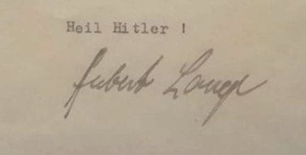 SS Herbert Lange signed 0721 JL 2