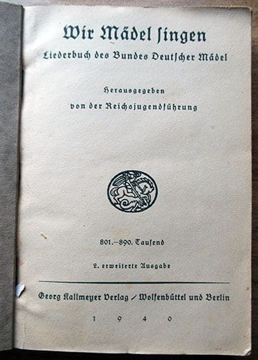 1940 BDM songbook 0821 Sta 2
