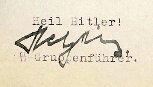 1941 Heydrich signed 1121 JL 3