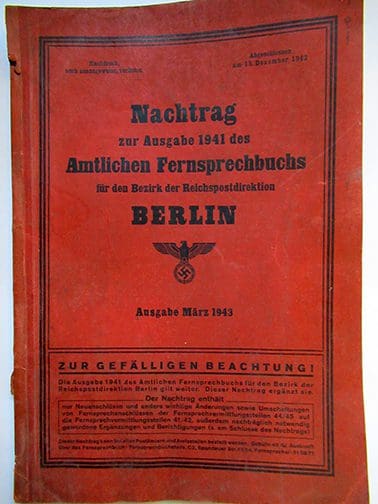 1941 and 1943 Berlin phonebook 1121 Sta 4