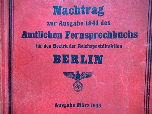1941 and 1943 Berlin phonebook 1121 Sta 5