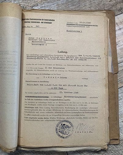 SS Nuremberg Trial file 1122 TD 8