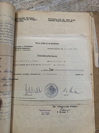 SS Nuremberg Trial file 1122 TD 9