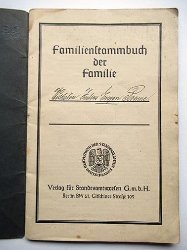 Familienstammbuch I 0423 Sta 2