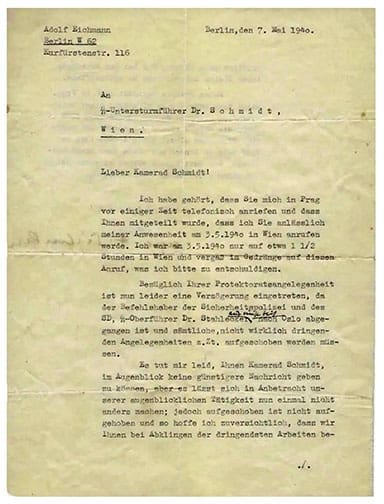 A Eichmann signed 1225 AL 1