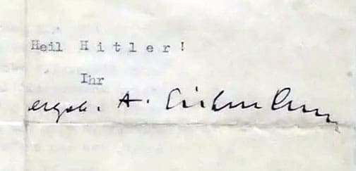 A Eichmann signed 1225 AL 3