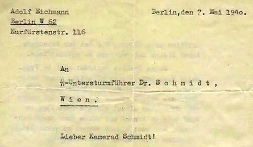 A Eichmann signed 1225 AL 4
