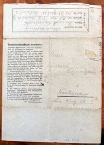 1943 Auschw letter 0426 LF 1